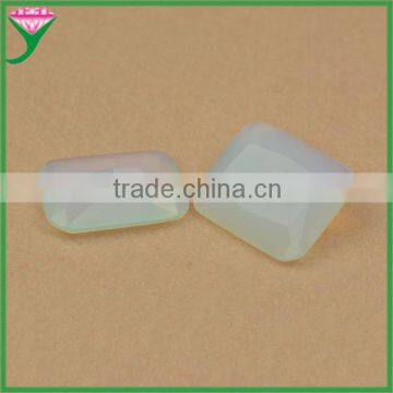 customed octangle shape opaque milk white glass stone for jewerly decoration