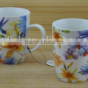 11OZ flying bird full decal print coffee cups, shiny surface porcelain mug, KL5004-10714