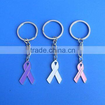 Factory selling custom metal purple ribbon charm