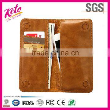 Simple Style 5.5 Inch Mobile Phone pu Leather Wallet