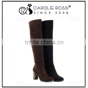 Best-selling knee boot ladies pu suede 12cm high heel boots for women