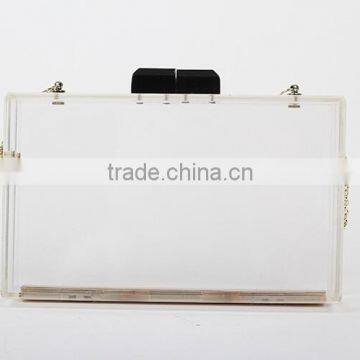 OEM ladies clutch clear hard case acrylic evening clutch bags wholesale