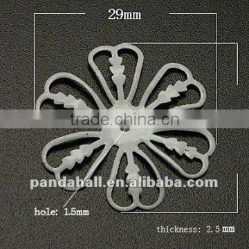 Iron Bead Caps, Jewelery Accessory, White, Flower(IFIN-Q050-1)