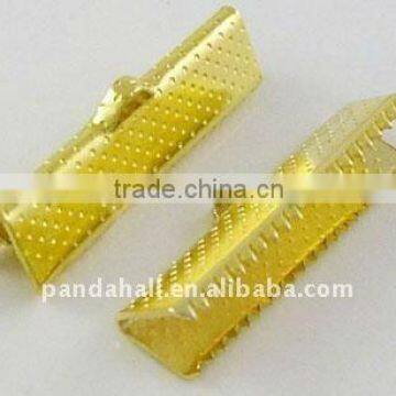 Iron Ribbon Ends, Golden Color, 16x8x3mm hole: 5mm(E183-G)