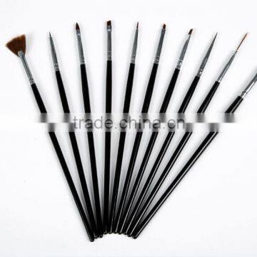 2015 Black Handle Nail Dust Brush 10pcs Acrylic Nail Art Brush Set photo-4