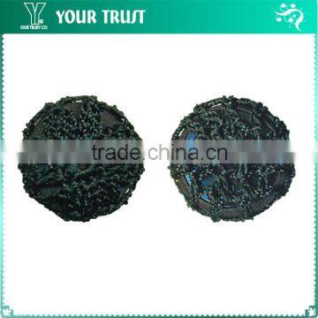 26MM Black Velvet Corded Cover Plastic Shank Sewing Button photo-6