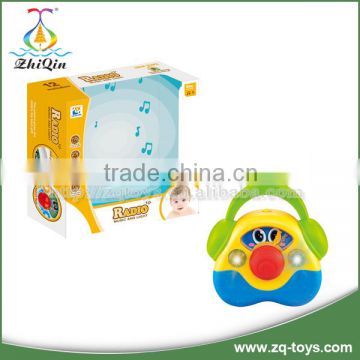 High quality battery baby toy cartoon music radio toys with 6 sound effects and 12 melodies