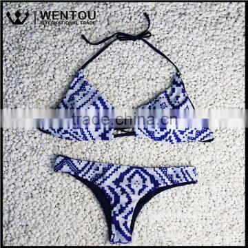 Bandage Push-up Neck Women Sexy Bikini Set Halter Swimwear photo-5