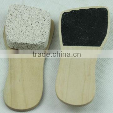 High quality wooden foot file,foot nail file with plastic handle