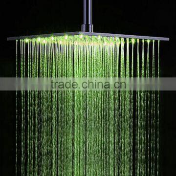Hydro Power Rainfall Shower Head With Led Water Glow Generator
