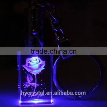 Custom Cheap Clear Crystal Glass Emoji Led Reflective Keychain photo-3