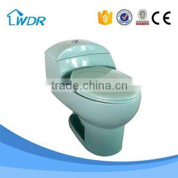 Bathroom accessories design American siphon flushing s-trap 250 300 and 400 mm teal blue colored toilets