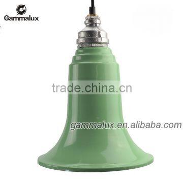 Factory Sale Hanging Lamp, Green Pendant Lamp Shade with Colour Textile Wire Cord