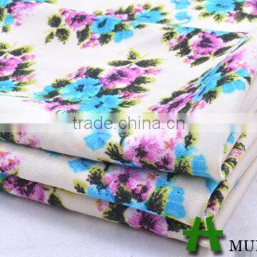 Shaoxing Textile Floral Pattern Printed Knitted Polyester DTY Fabric photo-4