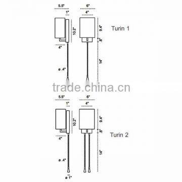 0816-4 Cotton Shade Two Flexible Shaft With LED Wall Light photo-2