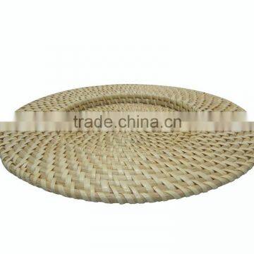 White Fruit Rattan Tray Charge Plate 100% Handmade