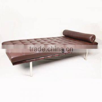 Solid wood couch Luwig Mies van der Rohe leather couch Barcelona daybed