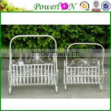 Discounted Classic 2 Pcs Wall Wrough Iron Magazines Rack Garden Ornament For Decking J08M TS05 G00 X00 PL08-5836G