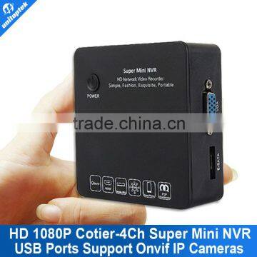 Full HD IP camera Network video recorder 1080P/960P/720P 4CH Super Mini NVR