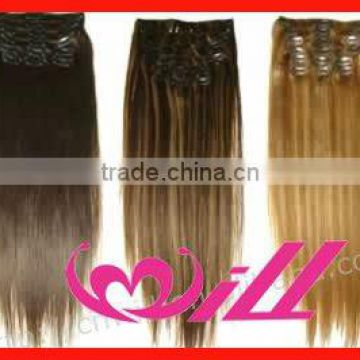 Pretty 24 Inch Clip In Human Hair Extensions Brazilian Hair Silky Straight Hair