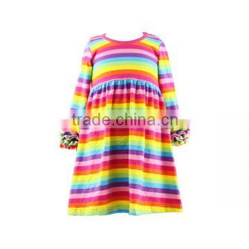 Wholesale Baby Clothes Hot Pink White Girls Ruffle Dress Triple Icing Sleeves Dresses Children Frocks Designs Infant Baby Dress photo-6