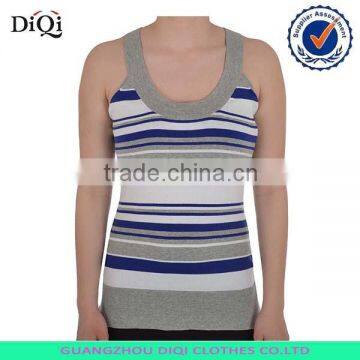 Womens Ladies Striped Sleeveless Round Neck Sweater Vest
