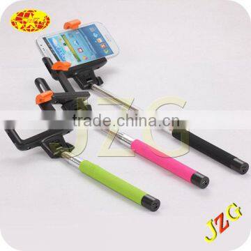 Colorful wireless self camera monopod selfie stick with custom logo for ios and for android