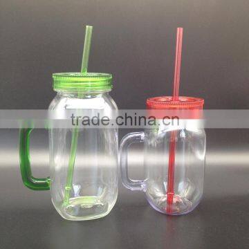 glass mason jar with handle