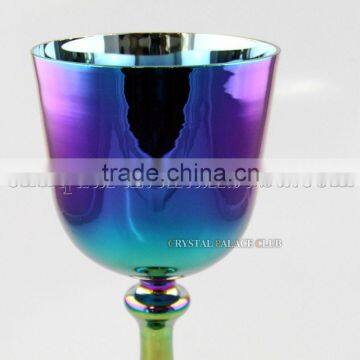 Violet Titanium Quartz Crystal Singing Grail Bowl With Handle or Stand and Seven Color photo-5