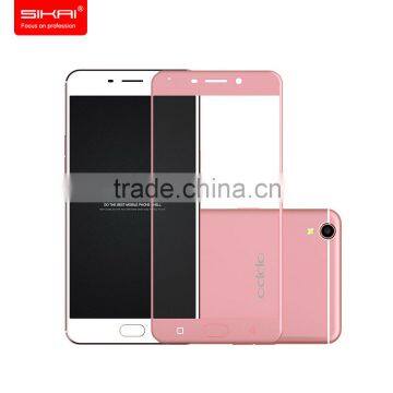 Hot Selling Full Cover Tempered Glass Screen Protector for OPPO R9 Mobile Phone Screen Film with Colored Edge