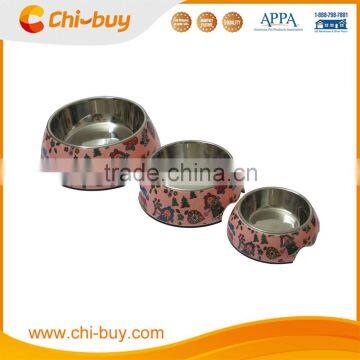 Chi-buy Pink cartoon girl Detachable Dual Melamine Pet Bowl antiskid Dog cat food water Bowl,S Size:3.93"LX5.51"WX1.77"H