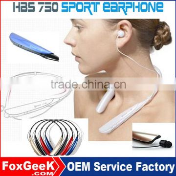 2015New hot selling bluetooth earphone necklace wireless hidden invisible bluetooth earphone can connect mobile phone