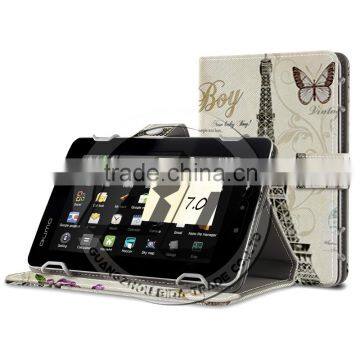 Wholesale Printed Wallet Stand Magnetic PU Leather Flip Cover Case For Qumo Go! 7'' Universal Tablet Case 7 inch