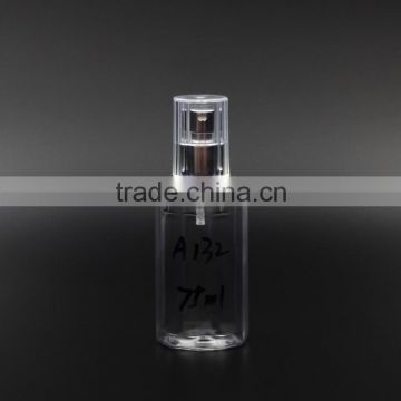 75ml octagonal PET cosmetic bottle for 20mm crimp sprayer pump used for toner or cream