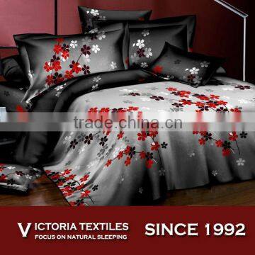 red flower rotary print quilt duvet cover bed in a bag sets
