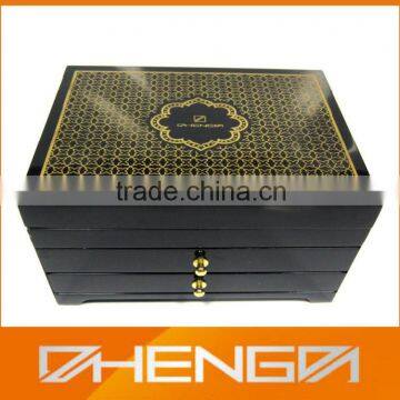 HOT SALE Factory Price custom made-in-china black piano lacquer small wooden drawer storage box (ZDS-SJF019)