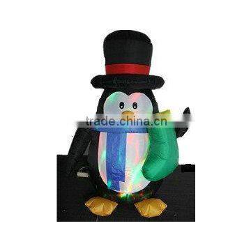 Inflatable christmas penguin with Christmas sock