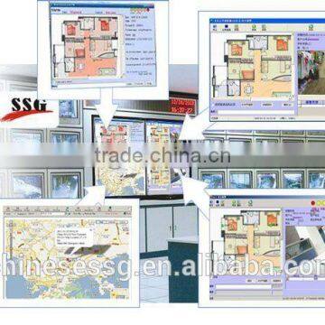 pstn/gsm/ip alarm monitoring center with video monitoring integrated system