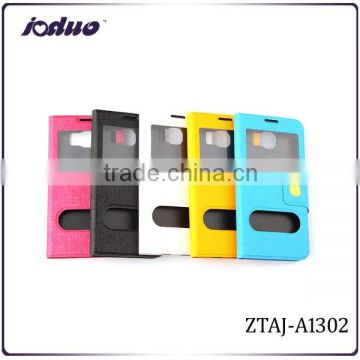 HOT sales leather double window design phone case for Samaung s6