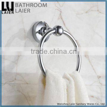 Sleek Western Unique Design Zinc Alloy Chrome Finishing Bathroom Sanitary Items Wall Mounted Towel Ring