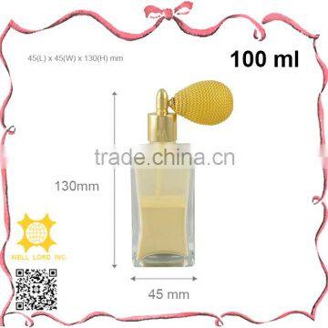 100ml clear glass bottle golden leak proof bulb atomizer