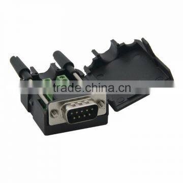 multimedia DB9 RS232 RS485 Male Connector With Backside Screw Connection