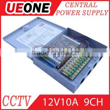 9CH 12V10A CCTV power supply box 12V10A 120w monitor power supply/switch power supply