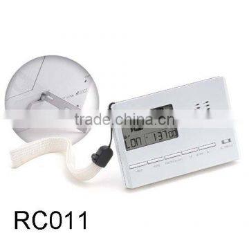 Slim Card Size Radio Controlled Travel Alarm Clock With World Time (RC011)