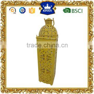 Yellow moroccan metal candle lantern fashionable design