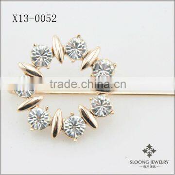 Rose Gold Alloy Brooch with Crystal Beads