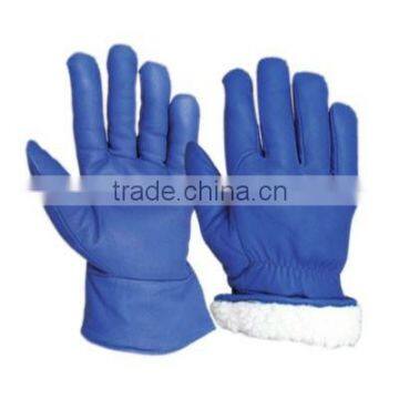 Driver gloves, Full Blue Cow Grain Leather gloves