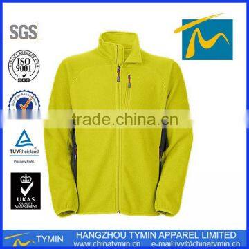 Heated fashion customized man yellow thick fleece jacket