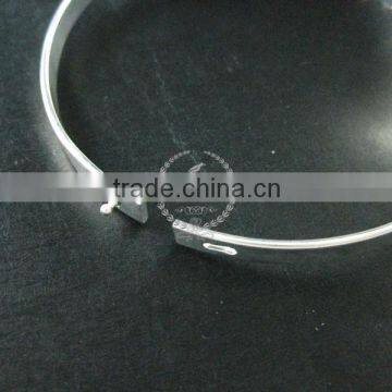 65mm Diameter Silver Plated Brass Feather Bangle DIY Bracelet Jewelry Supplies Findings 1900104 photo-3