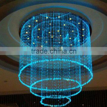 Color changing modern led optic fiber light chandelier for hotel decoration